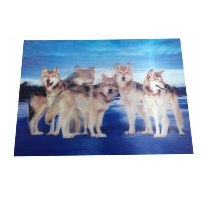 China Wholesale Europe 3d 5d Lenticular Wall Art Picture Animal Wolf 3d Lenticular Picture for sale