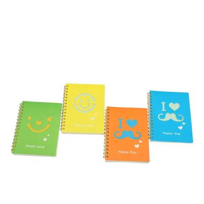 China Kawaii Hardcover Book School Ring Binder Set A6 Stationery Macaroon Leather Spiral Notebook for sale