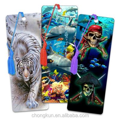 China Wholesale Animals Europe 3D Lenticular Promotional Plastic PET Bookmark for sale