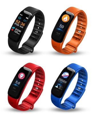 China MP3 Playback Sports Smart Watch C1S Heart Rate Monitor Fitness Tracker IP67 Waterproof Smart Wristband Step Counting Smart Band for sale