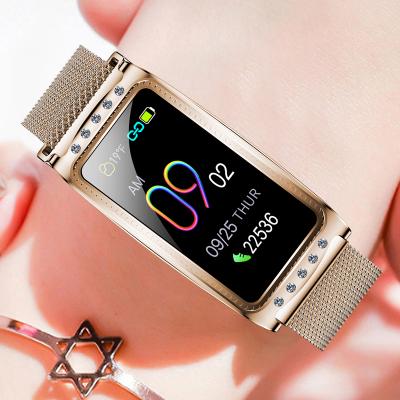 China MP3 Hot Heart Rate Wristband Smart Watch Amazon Waterproof Fitness Tracker Lady Playback F28 Smart Bracelet IP68 For Women for sale