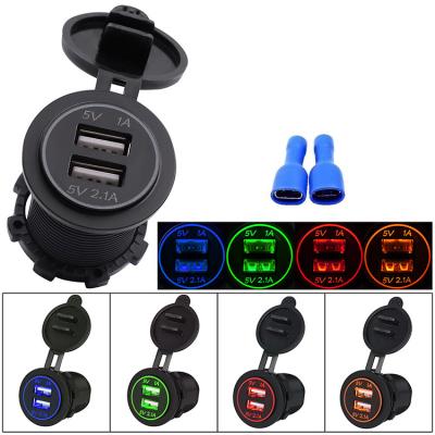 China Universal Handsfree Car and Motorcycle Car Charger Dual Mobile Phone Usb3.1 Car Charger 12v for sale