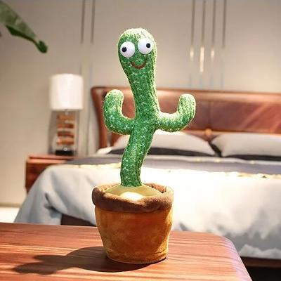 China Plush Cactus Plush Toy Electric Singing 120 Songs Dancing and Twisting Luminous Cactus Recording Learning to Speak Twisting Plush Toy for sale