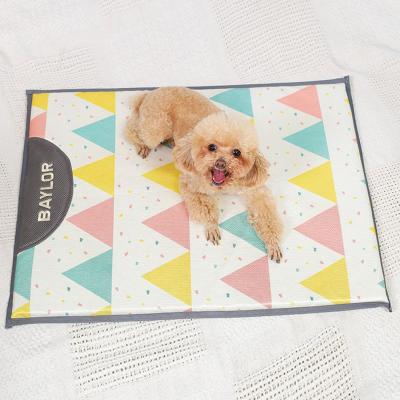 China Summer Cooling Cooling Pampers Silk Material Non-slip Bottom Breathable Supplies Sleep Mat Bed Pad Blanket Mat Dog Cat Bed Ice Pets for sale