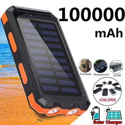 China Fast Charging Charger Support 100000mAh Outdoor Lightweight Multifunctional Solar Power Bank Waterproof Solar Power Bank for sale