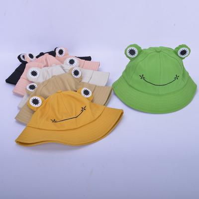 China Easy To Install And Remove Parent-child Cartoon Frog Bucket Panama Hat Fishing Cute Bob Hat Outdoor Sun Fisherman Hat Froggy Hat for sale