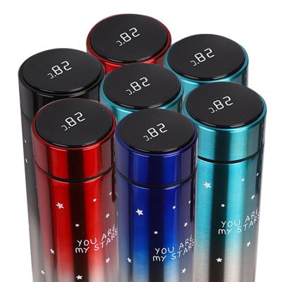 China Customized Viable Smart Stainless Steel Smart Thermo Bottle Water Bottle Portable Double Wall Sealed Led Digital Display Water Bottle for sale