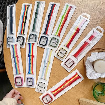 China Easy To Install And Remove Designer Silicone Watch Band For Apple iWatch Band 42 Rubber Watch Strap 6/5/4 44 38 40 Mm Watch Bands 3/2/1 Strap for sale