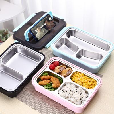 China Sustainable Stainless Steel Lunch Box Rectangle Lunch Box Sectioned Kids Bowl With Compartment Perfect For Adults And Children for sale