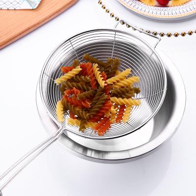 China Sustainable Kitchen Utensils Set Round Tube Large Pot Spoon Hot Strainer Stainless Steel Colander for sale