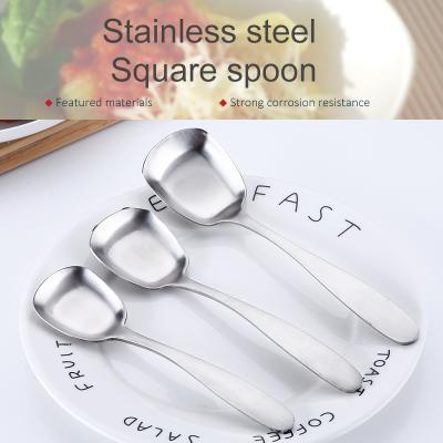 China Sustainable Square Special Design High Quality Stainless Steel Stirring Spoons Mirror Polished Flatware for sale