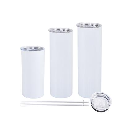 China 20 oz Clear Sublimation Water Bottle Wine Viable Lean White Tumbler Blank With With Lid And Straw for sale