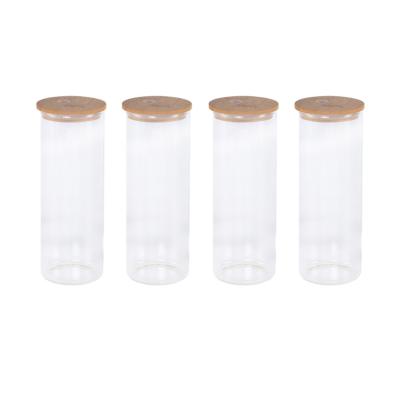 China 20Oz 25Oz Boba Tumbler Sublimation Clear Viable Beer Iced Coffee Smoothie Glass Cup With Bamboo Straight Lid And Plastic Straw for sale