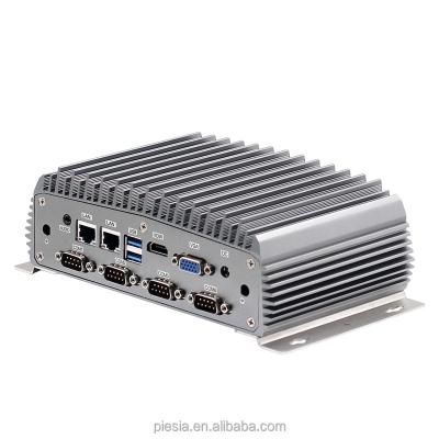 China Intel Apollo Lake J4125 E3940 Industrial Quad Core Mini Box CPU PC 2 Embedded Fanless LAN Port 6COM for sale