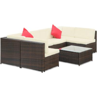 China Contemporary Free Shipping Drop Shipping Corner Sectional Sofa Set PE Outdoor Rattan Furniture Patio Garden Furniture Set 7 Pcs Garden Rattan for sale