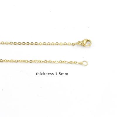 China High Quality Vintage 18inches 1.5mm Custom Stainless Steel Gold Filled Necklace Chain For Jewelry Making for sale