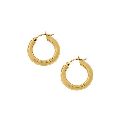 China TRENDY statement hoop earrings 18MM 22MM 925 Sterling Silver Earring Korean Solid 18K gold hoop earrings for women for sale