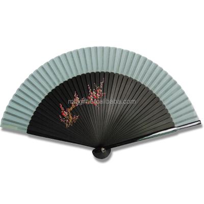 China China best good folding black hand luxury bamboo silk fan for sale