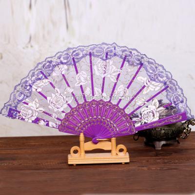 China China Shenzhen Factory Customized Names Wedding Decorations White Lace Spanish Fan for sale