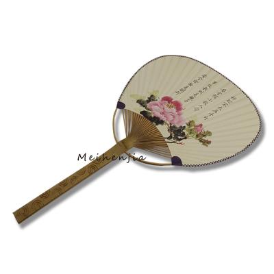 China China Shenzhen Factory Professional Bamboo Hand Paddle Paper Fan for sale