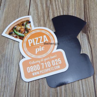 China Custom Clean Logo Paper Promotion Advertising Pizza Shape Fridge Magnet for sale