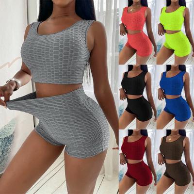 China Sustainable Custom Short Pant Sets For Women Summer Crop Top Biker Shorts 2 Piece Women Short Set Apparel for sale