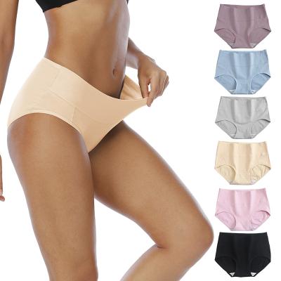 China Viable Women Plus Size Mid Waist Cotton Panties Tummy Control Underwear M-3XL Menstrual Panties for sale