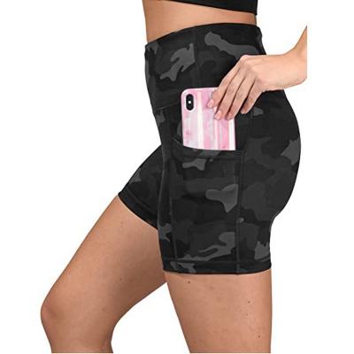 China QUICK DRY ladies print sports shorts high waist summer hip lifting running shorts yoga ladies casual shorts for sale