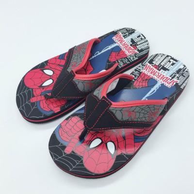 China 2019 new style men's slipper beach slipper with spider-man printing summer beach flip flops for sale