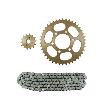 China 45#Steel Motorcycle Spare Parts / Motorbike Sprocket Kit+Chain/Transmission Kit for sale