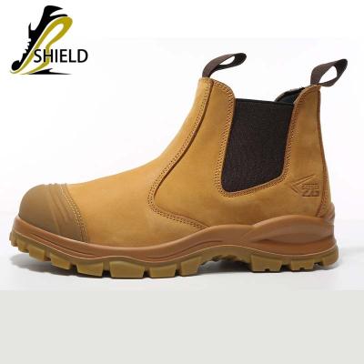 China Steel Toe SHIELD Yellow laces safety boot Australia Wheat safety boot with zipper leather safety shoes for men for sale