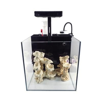 China Cheap Glass Aquarium Stocked Seawindpet 3 in 1 Glass Mini Fish Farming Tanks For Sale for sale