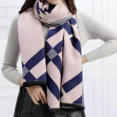 China Fashion warm mix colors warm cashmere thickened scarf striped women's shawl thousand soft women's scarf birds scarf for sale