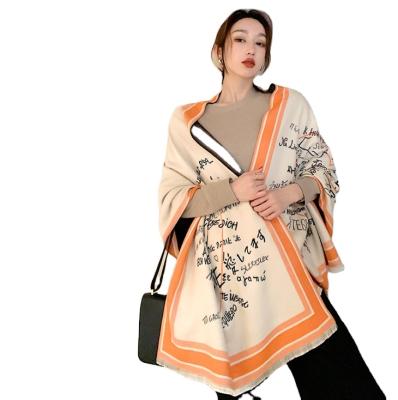 China Women's style shawl scarf new style 36 tongues say I love you winter scarf heat cashmere scarf double-sided thick windproof shawl for sale