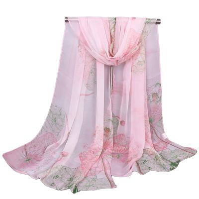 China Custom Long Twill Chiffon Designer Scarf Styles Silk Scarf for sale