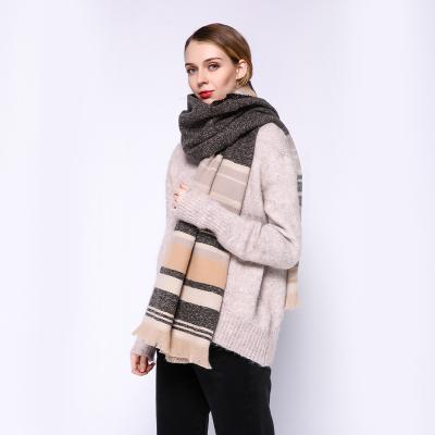 China European American Fashion Lady Warm Long Striped Colorful Scarf For Women Warm Soft Rainbow Scarf Shawl Winter for sale