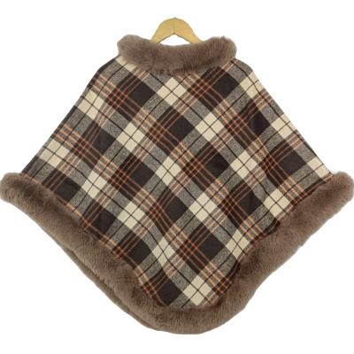 China European American Women's Pashmina Plaid Wool Collar Cape Scarf Sweater Street Coat Pashmina Warm Shawl for sale