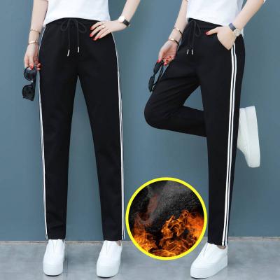 China 2020 Winter Women Breathable Sport Pants Gym Sweatpants Workout Fleece Pants Gym Jogger Solid Thick Warm Winter Female Running Pants for sale