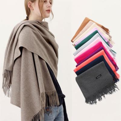 China Lady Warm Long Pure Color Cashmere Scarf Fashion 100% Cashmere Shawl Winter Scarf Women for sale