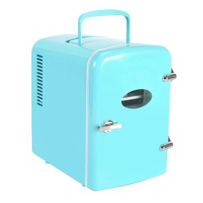 China Hot Selling Custom Portable Blue Black Heater THERMOELECTRIC Mini Fridge For Skincare Car Cooler or Room Fridge for sale