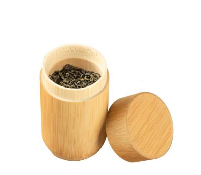 China China customized natural bamboo round tube pot portable tea canister travel tea canister tea canister for sale