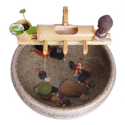 China Modern Indoor Home Bamboo Product China Drainer Water Fountain Ornaments Christmas Gift for sale