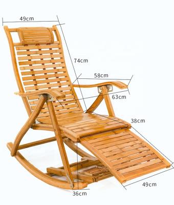 China (Other) Wholesale Adjustable Folding Long Shelving Home Leisure Furniture Chair Living Room Bamboo Bamboo Chair for sale