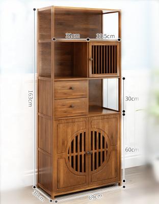 China Moderate Price Strong Eco-Friendly Bamboo Bookshelf Floor-standing Simple Bookcase for sale