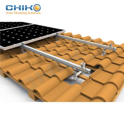 China Tile roof with natural wind & Snow Height Adjustable Roman Tile Roof Solar Mounting System for sale