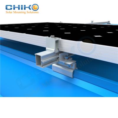 China Aluminum Alloy Stainless Steel CHIKO Lysaght Klip-lok Rooftop Support Structure Solar System Bracket For Metal Roof Solar Panel for sale