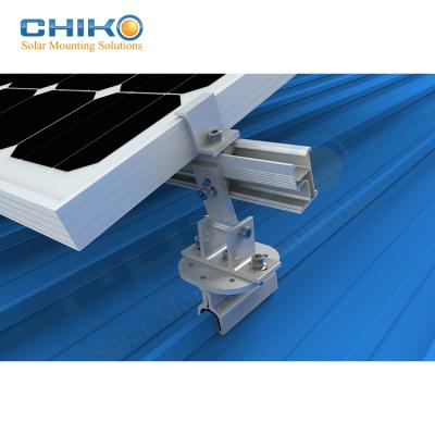 China Aluminum PV House Mounting Solar Panel Clamps For Sheet Metal Lysaght Klip-Lok Roofing System for sale