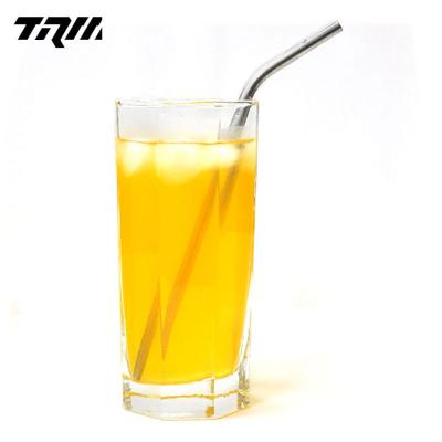 China Sustainable hot titanium straw with straight and two bend type for sale