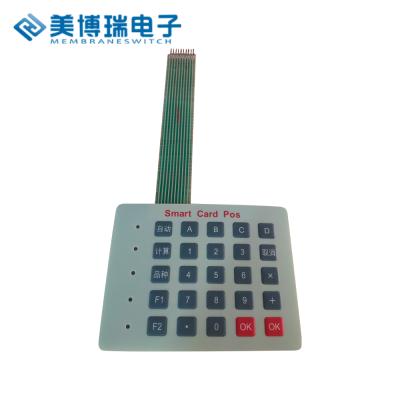 China Waterproof Fuel Dispenser Custom Embossed Die Flexible Push Button Keys Membrane Keypads for sale