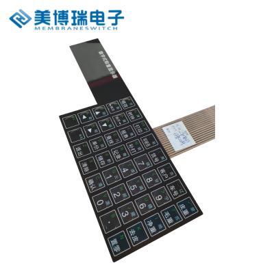 China Portability Capacitive Touch Membrane Button Lexan Electrical Embossed Keypad Labels for sale